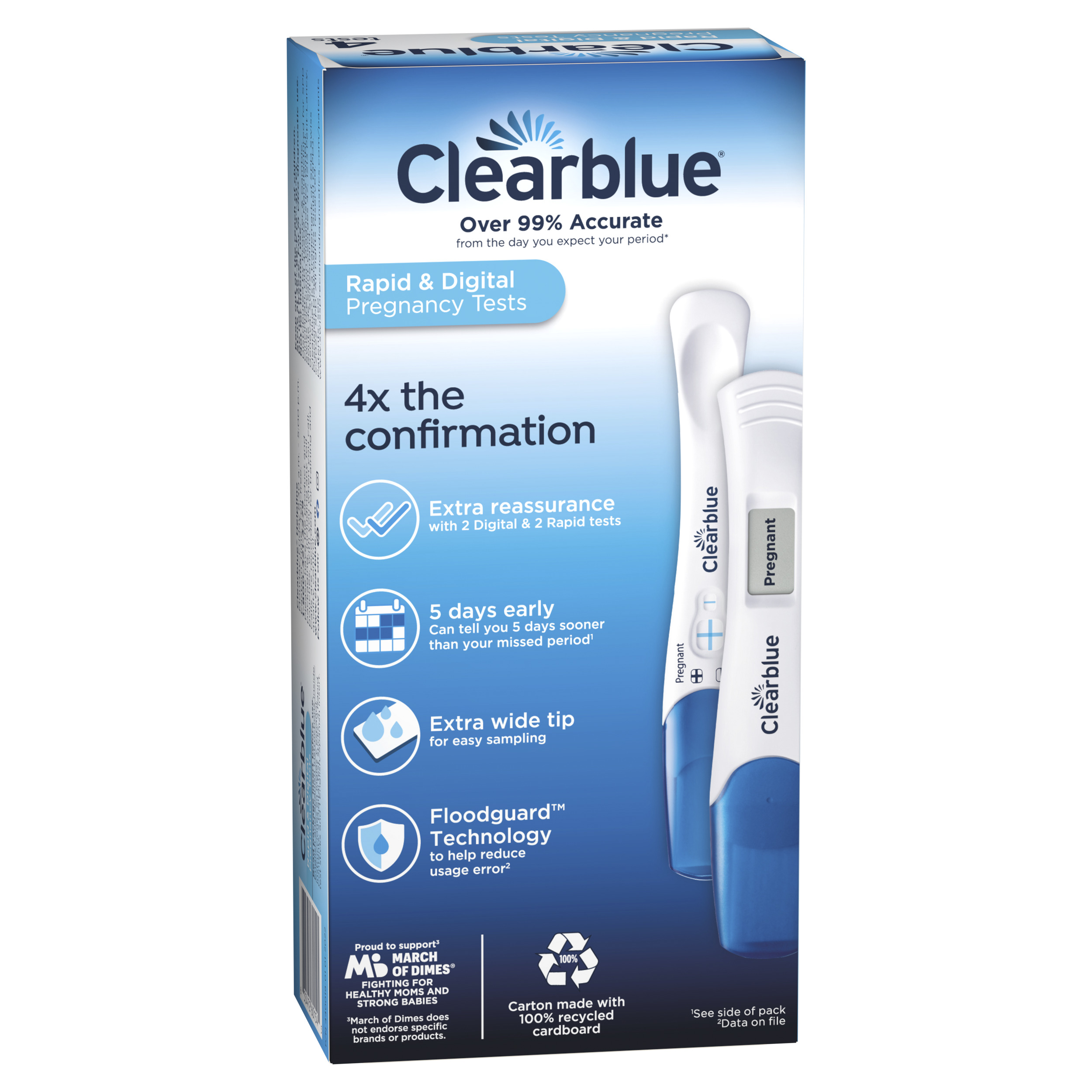 Clearblue Digital & Rapid Pregnancy Tests - 4 ct box | Giant