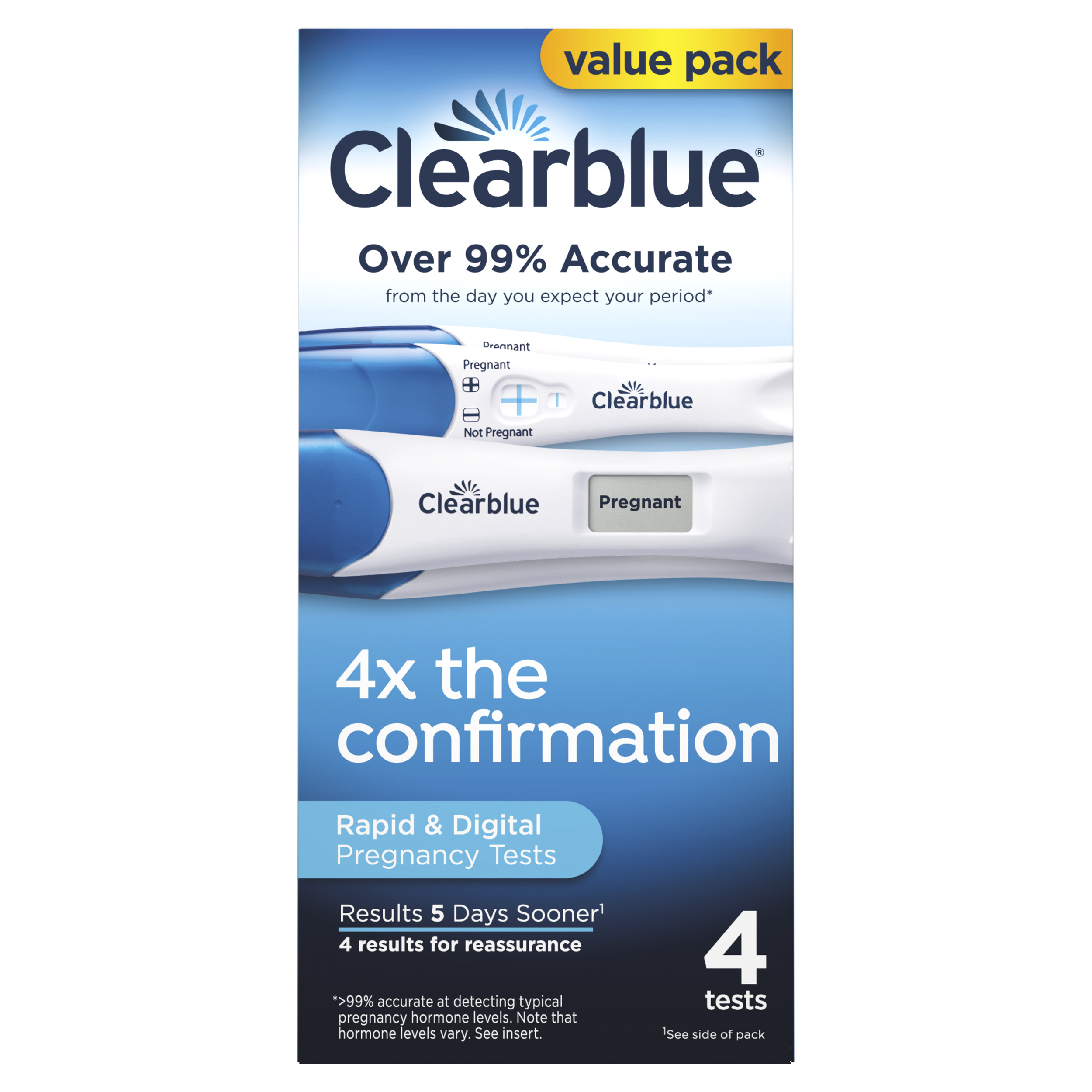 Clearblue Digital & Rapid Pregnancy Tests - 4 ct box | Giant