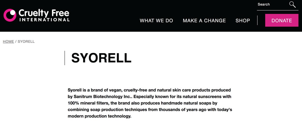 Leaping Bunny Sertifikalı Syorell