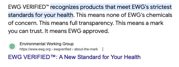 EWG Verified Ne Demek?