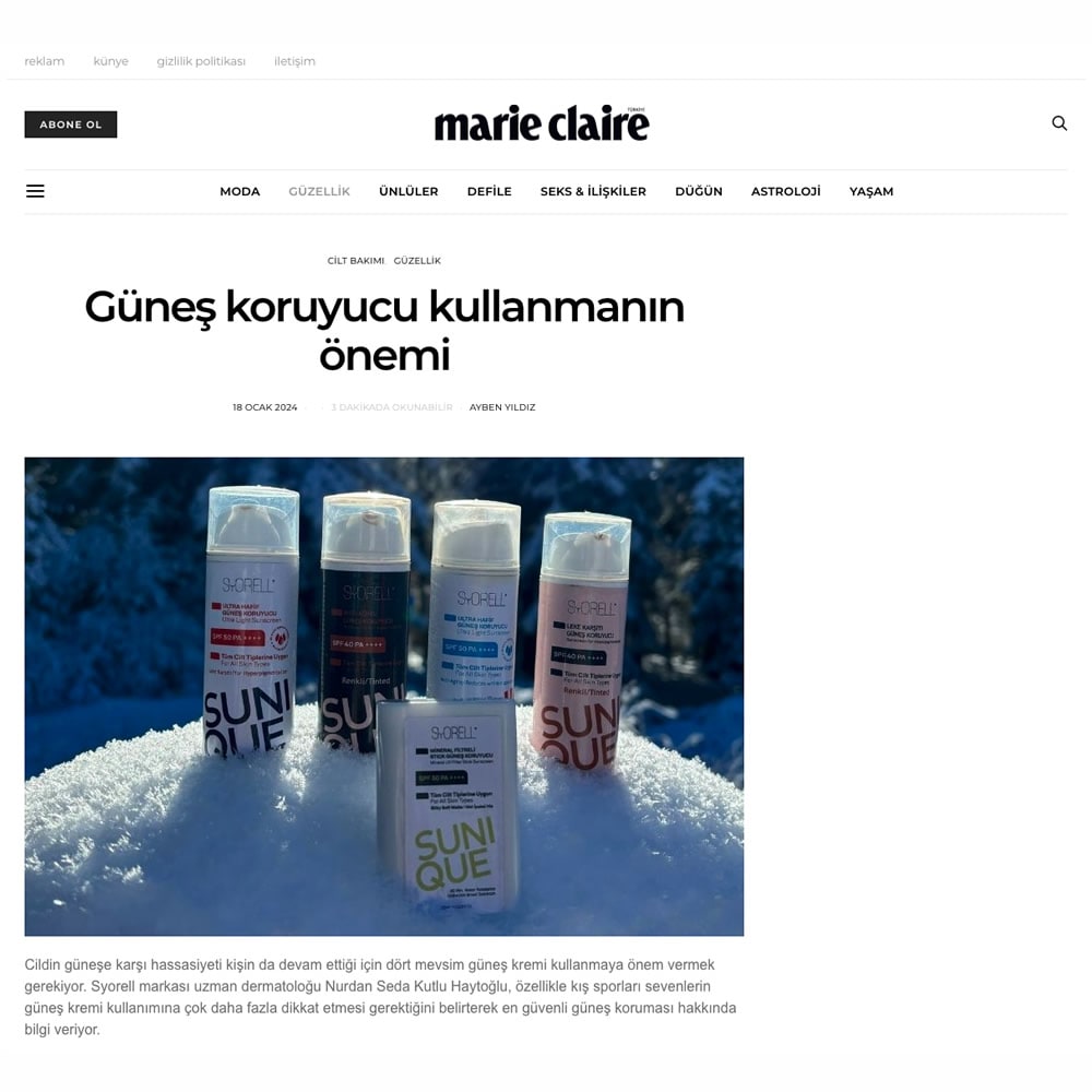 Marie Claire Syorell Basın Haberi