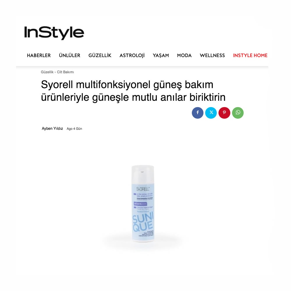 Instyle - Syorell Multifonksiyonel Güneş Bakım Ürünleriyle Güneşle Mutlu Anılar Biriktirin