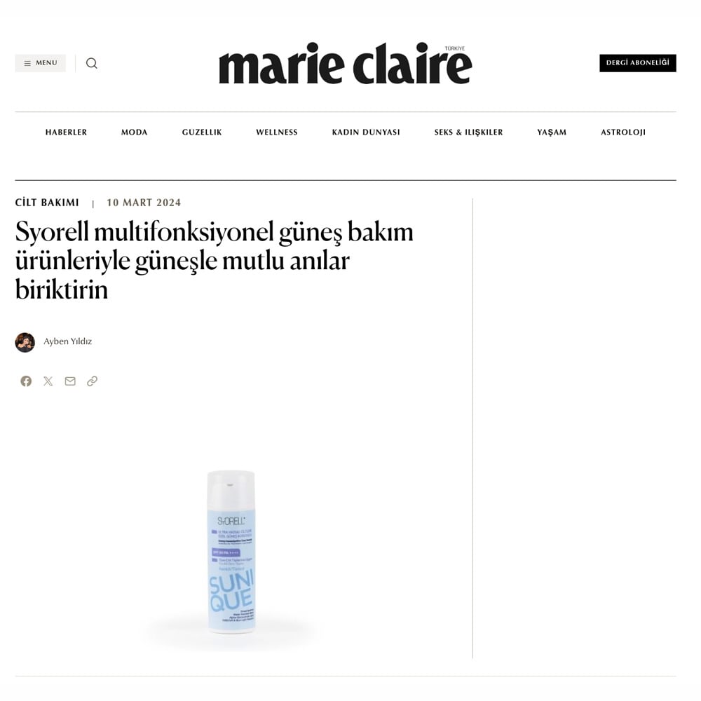 MarieClaire - Syorell multifonksiyonel güneş bakım ürünleriyle güneşle mutlu anılar biriktirin