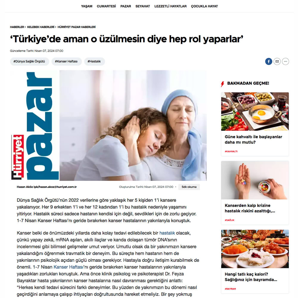 Hürriyet Pazar - Türkiye de aman o Üzülmesin
