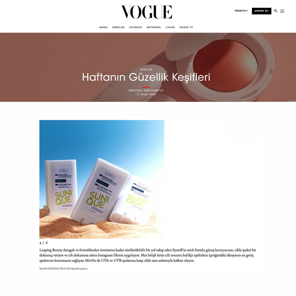 Vogue - Haftanın Güzellik Keşifleri 11 Nisan 2024