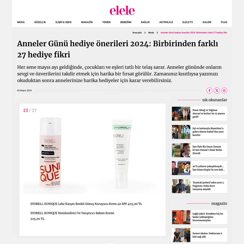 Elele - Anneler Günü Hediye Önerileri 2024