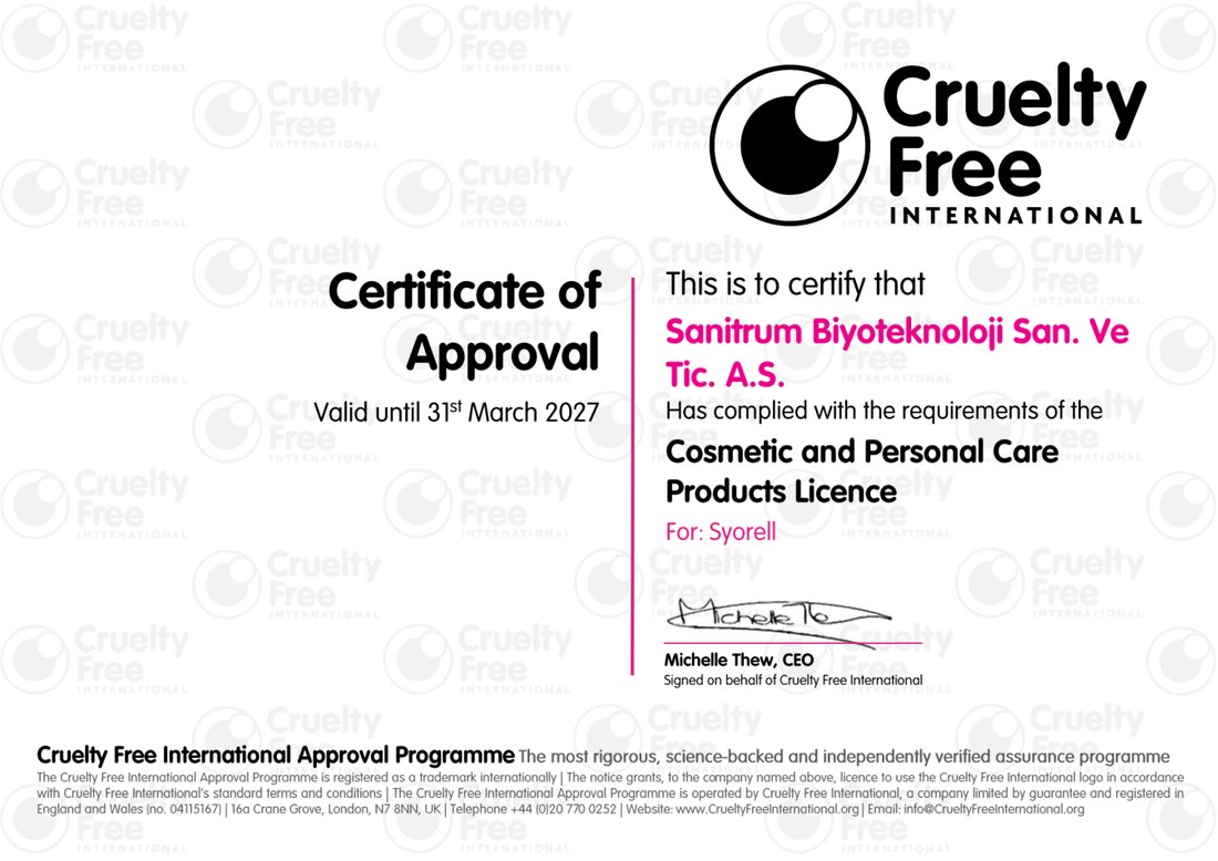 Cruelty Free International Leaping Bunny Sertifikası — Syorell