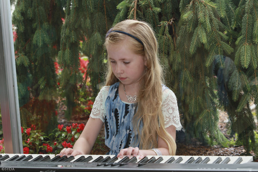 child playing piano