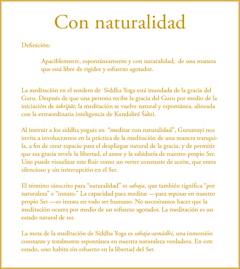 Gurumayi's Message for 2015: Easefully - Spanish