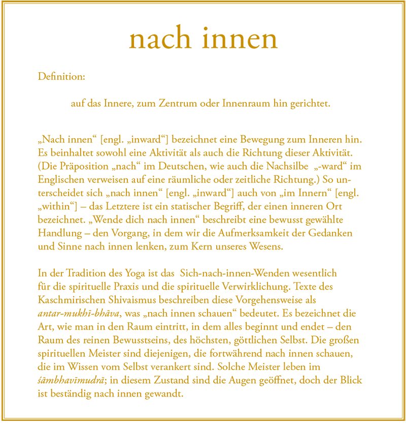 Gurumayi's Message for 2015: Inward - German
