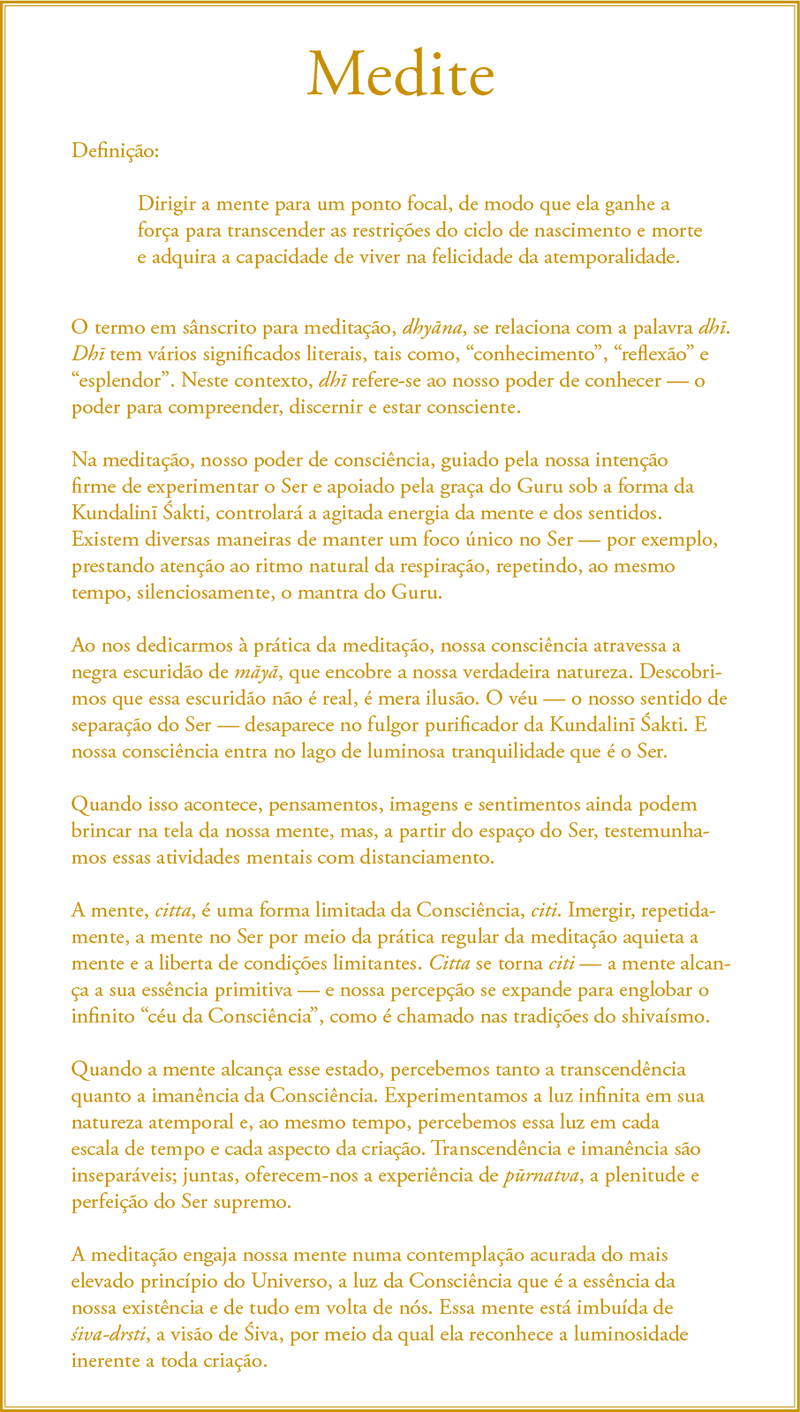 Gurumayi's Message for 2015: Meditate - Portuguese