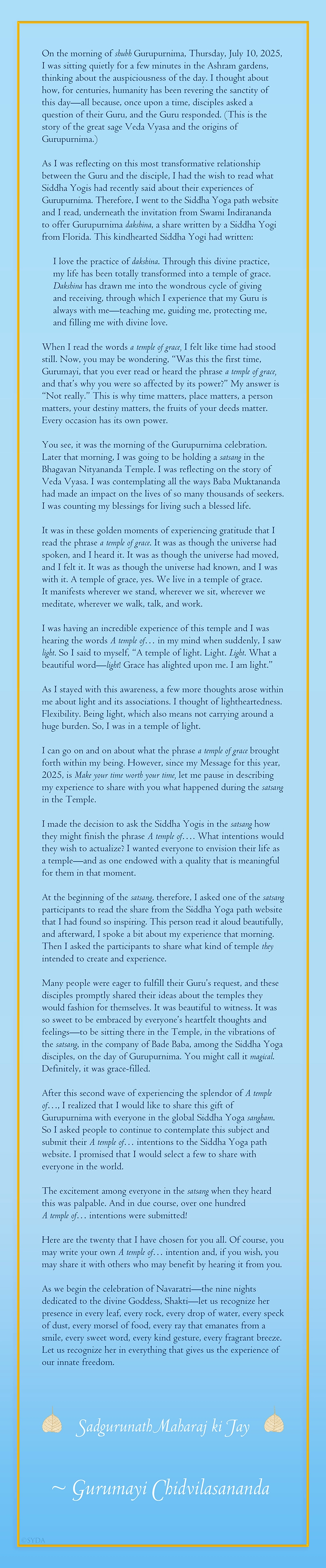 Tangible Experience of Grace