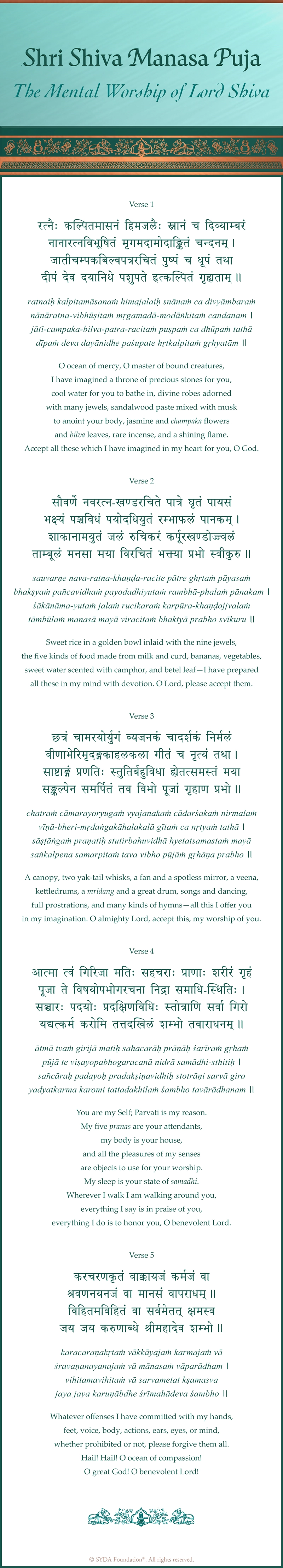 Shiva Manasa Puja