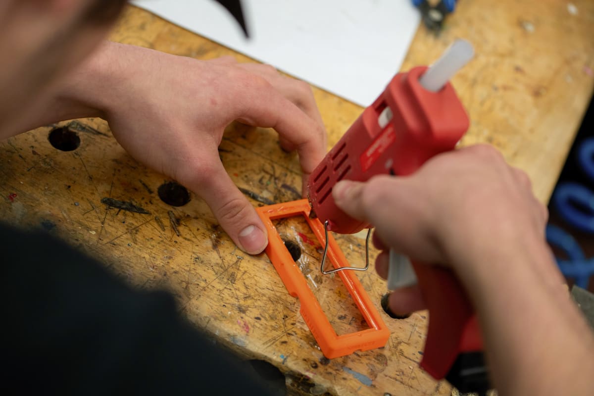 Hot glue gun used on a craft project