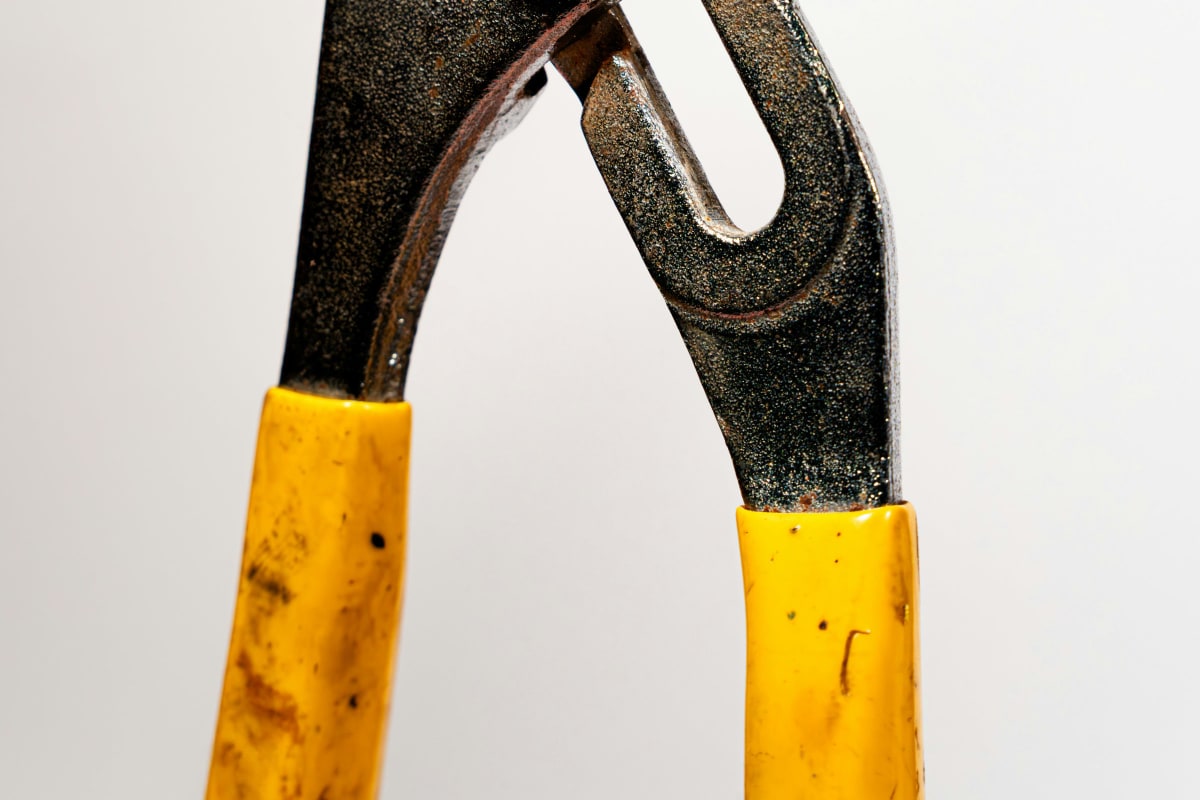 Close-up of well-used tongue and groove pliers