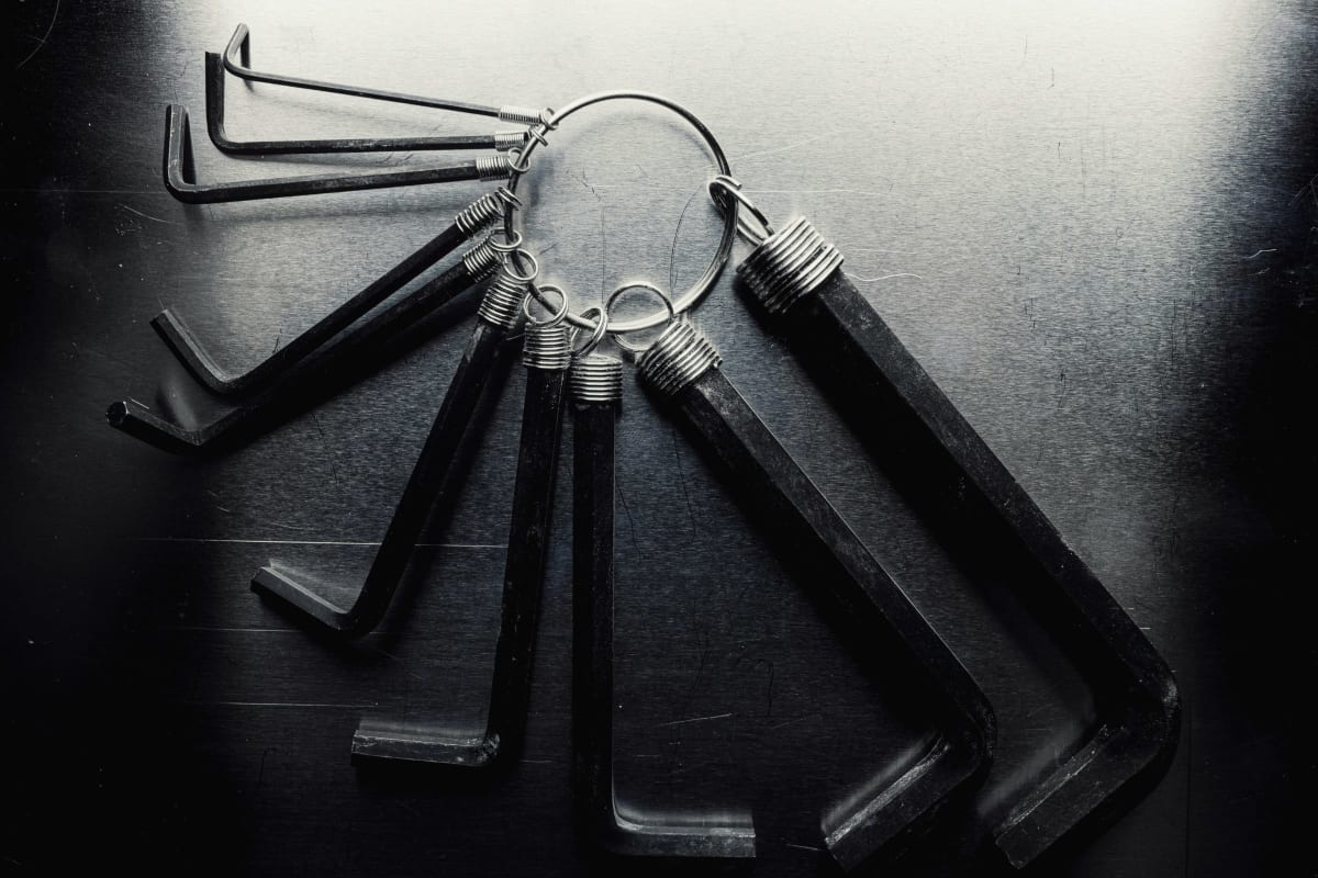 Ring of black hex keys