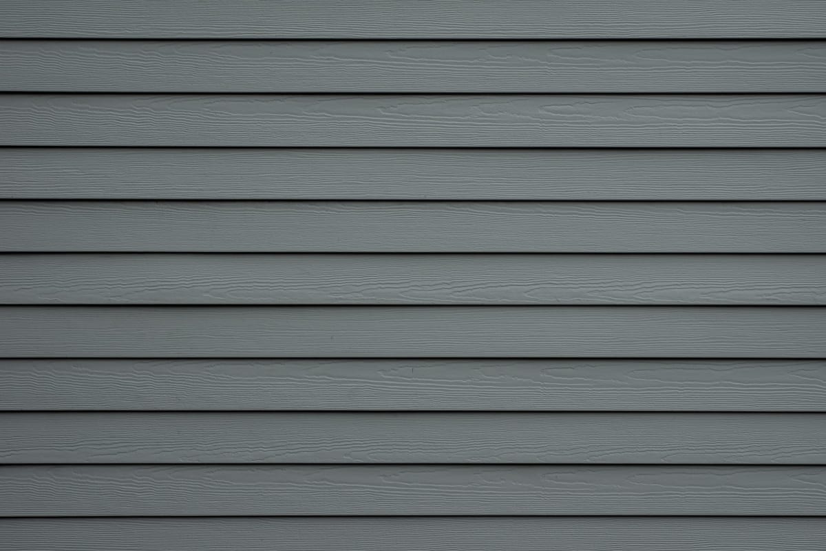 Close-up of gray lap siding