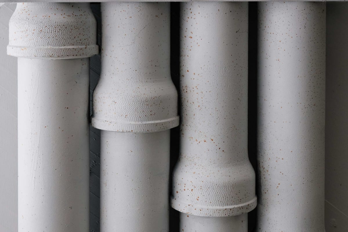 Gray pipes joined with couplings