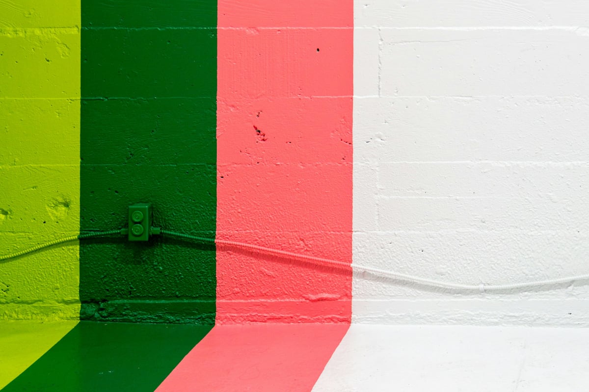 Crisp painted stripes on a wall