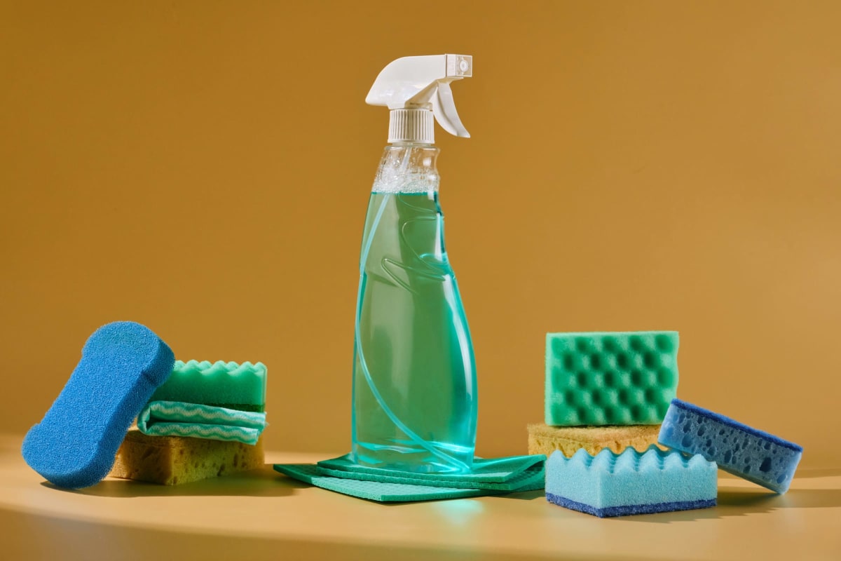 Spray bottle and sponges