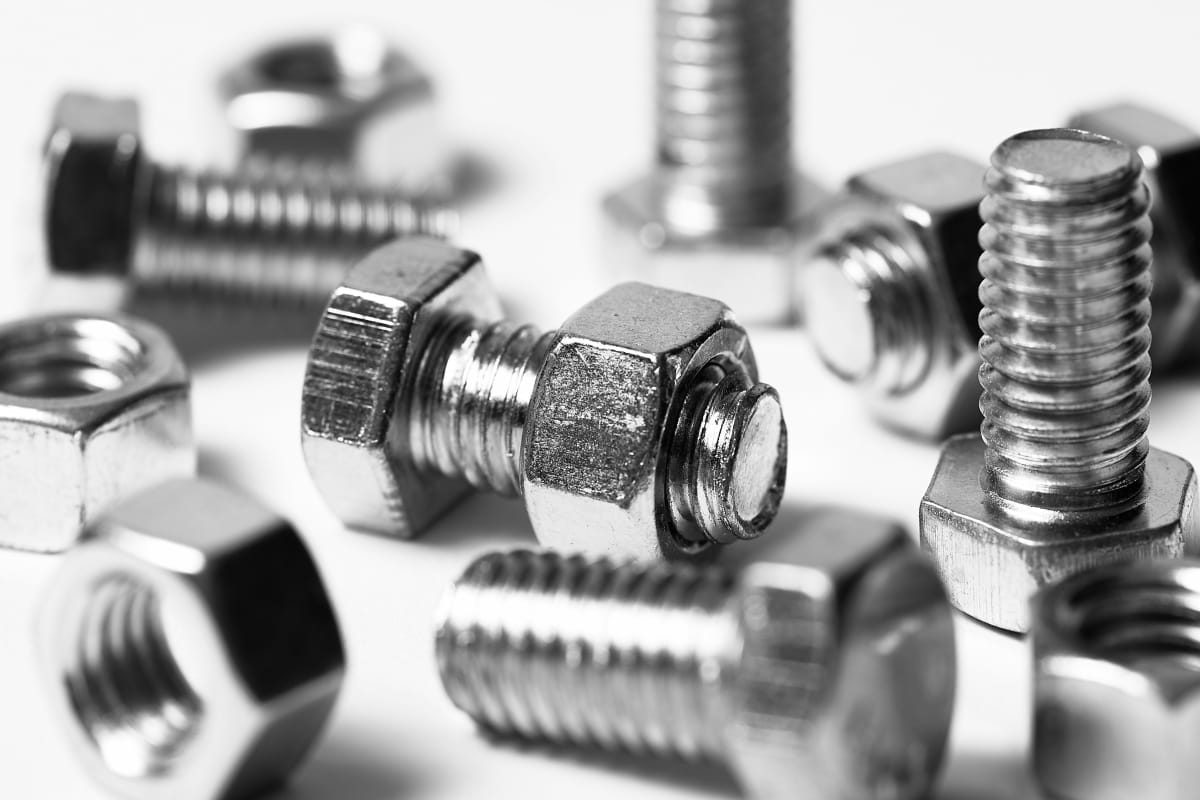 Bolts and nuts close up