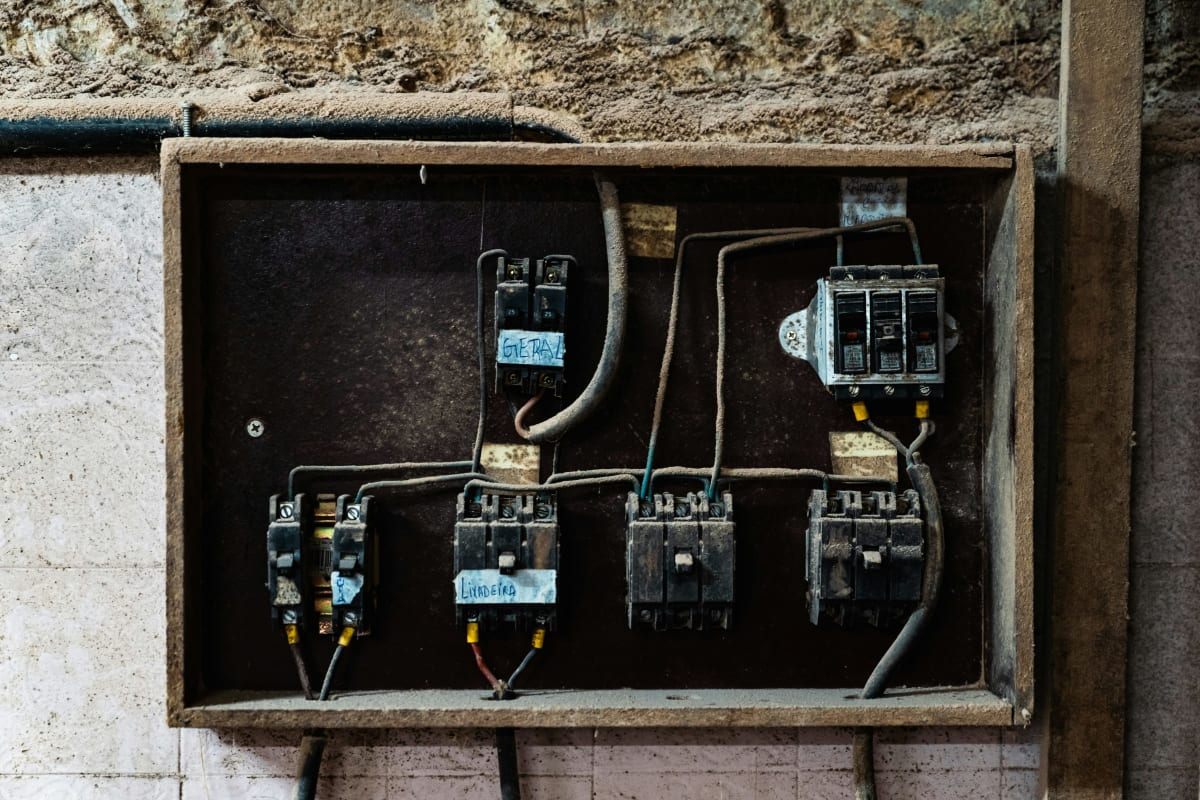 Breakers in an old panel box