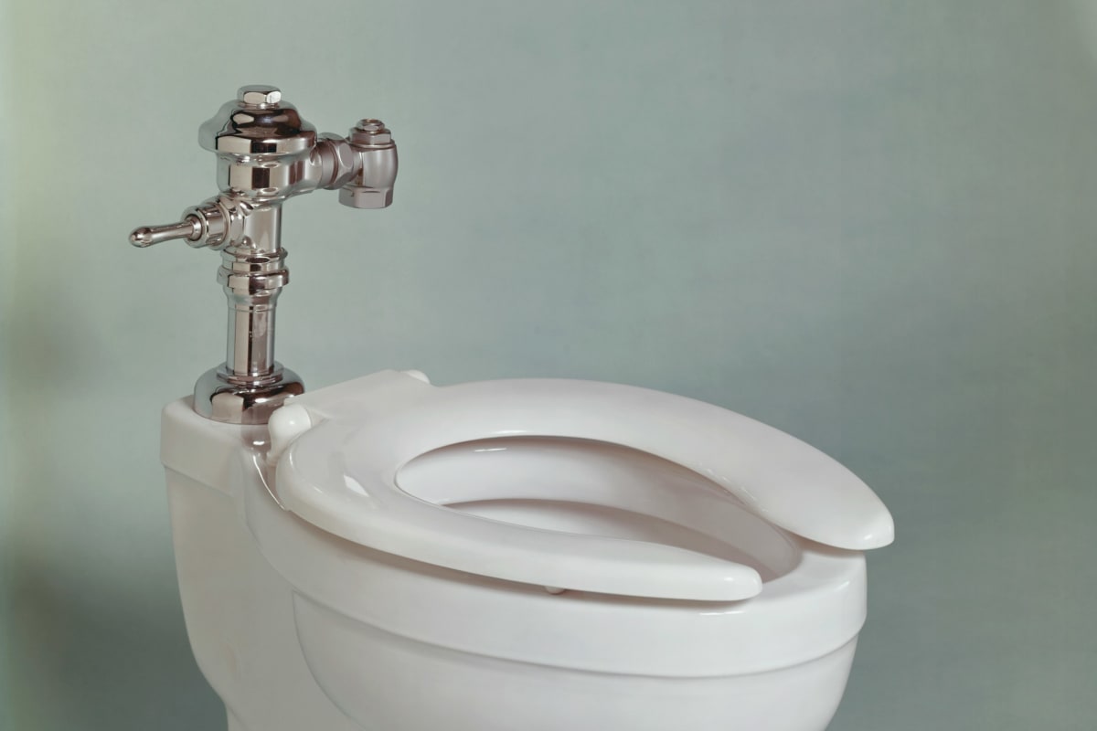 White toilet close up