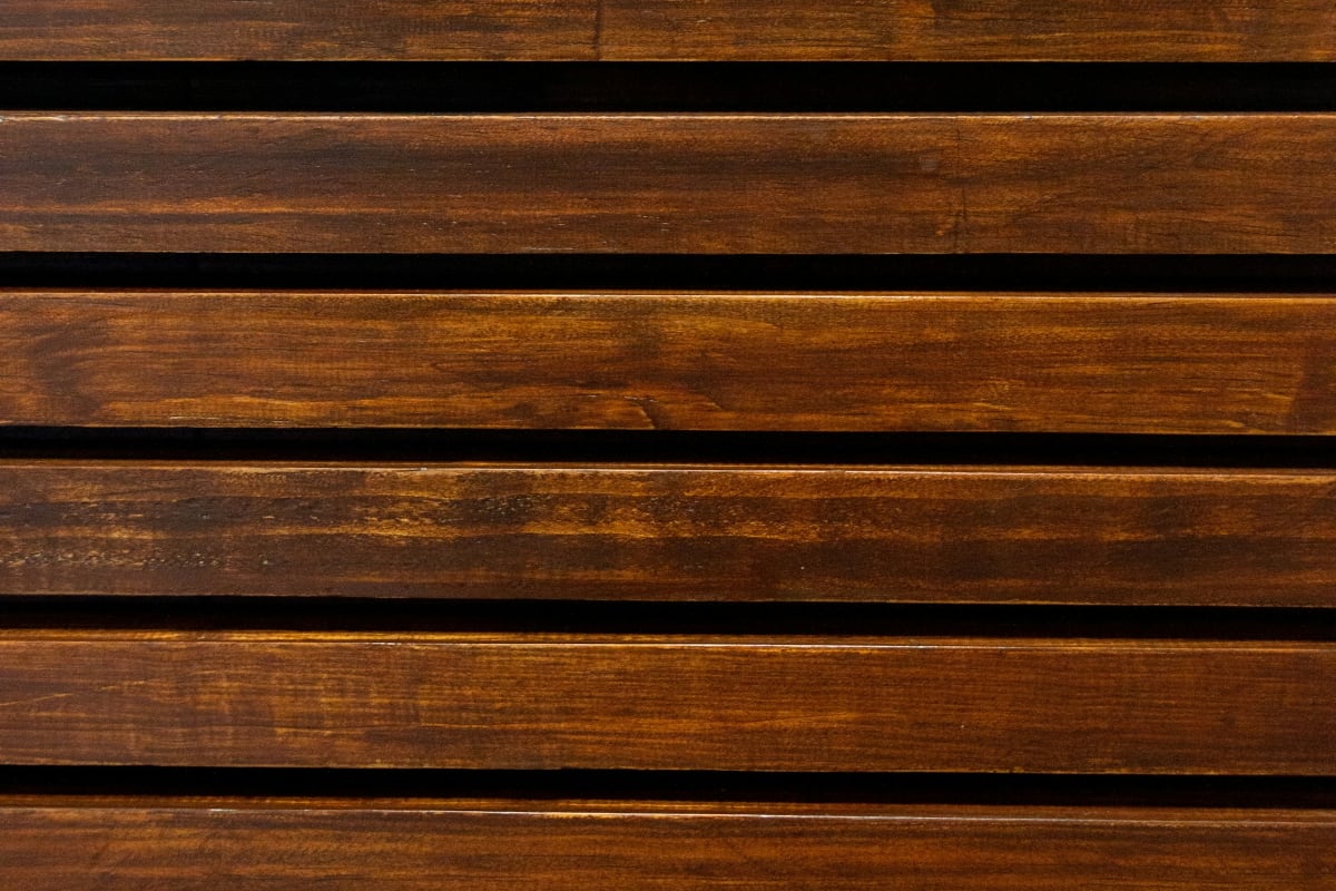 Wood slats with a warm finish