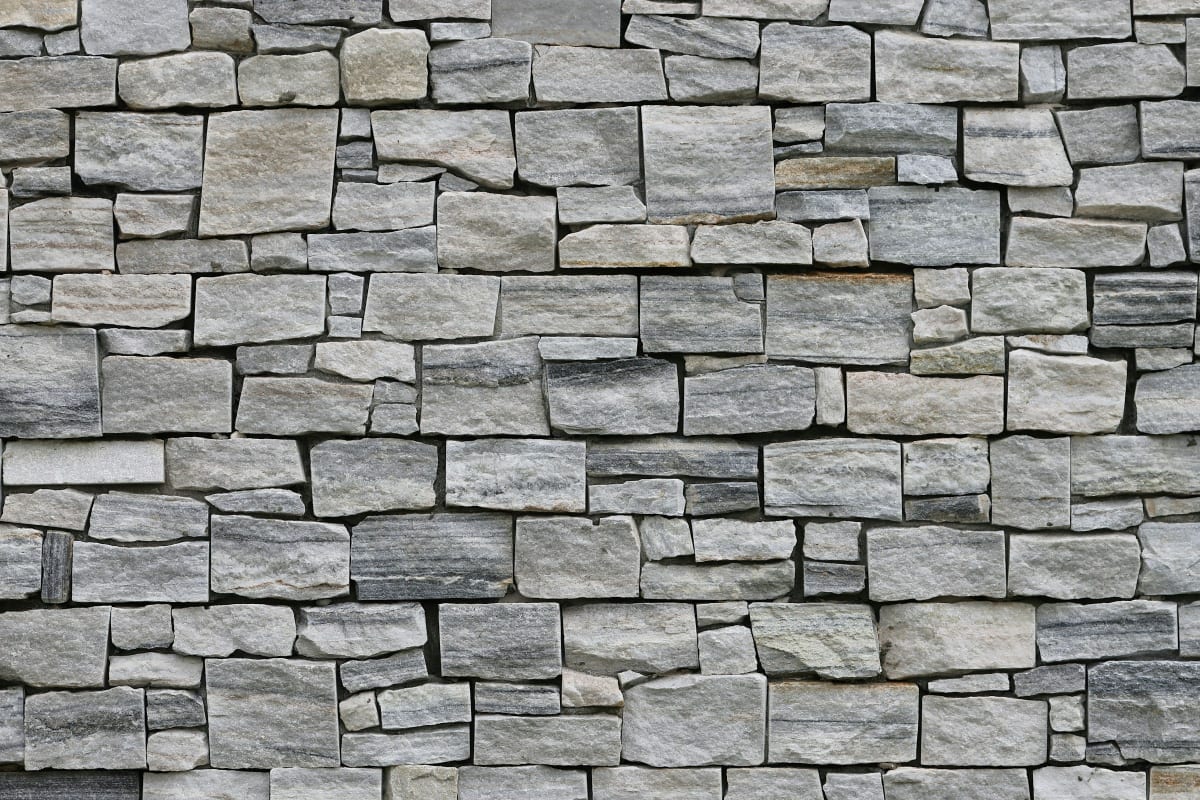 Close-up of stacked stone siding