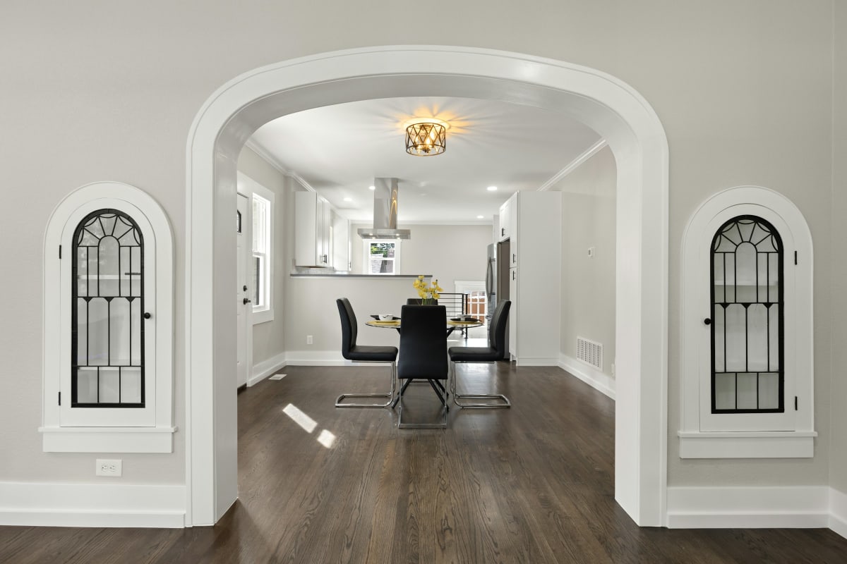 Arched doorway with fine trim