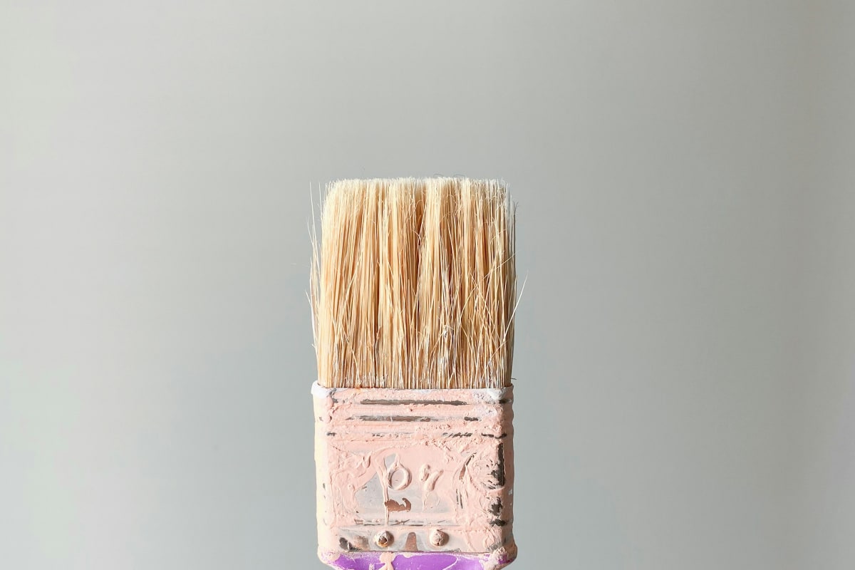 Paint-covered brush