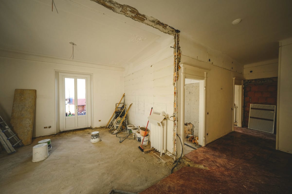 Room stripped for a remodel