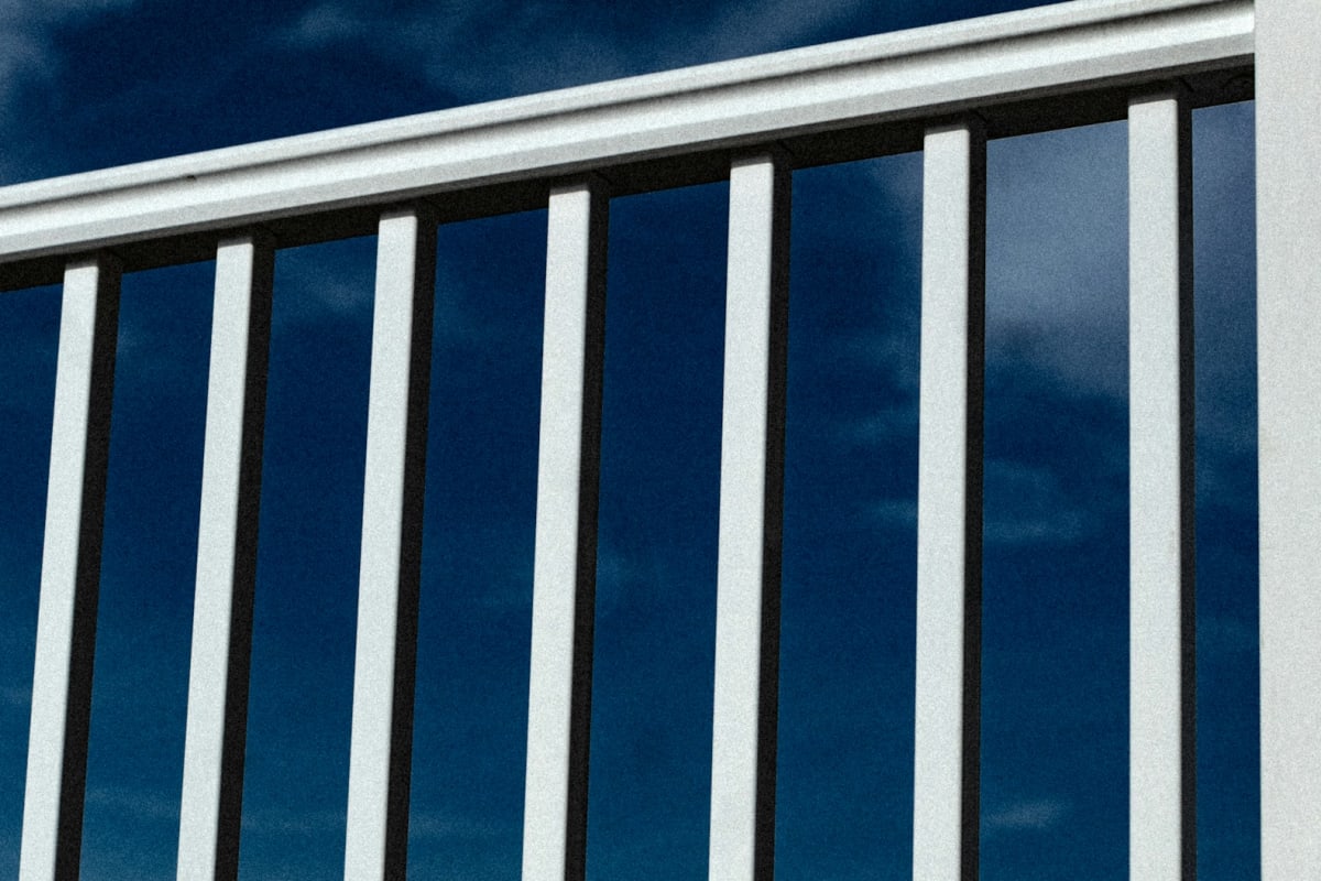 Close-up of railing pickets