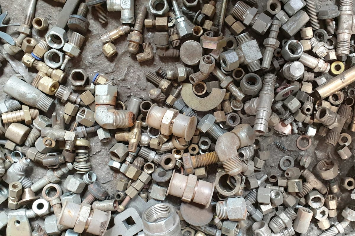 Pile of plumbing fittings