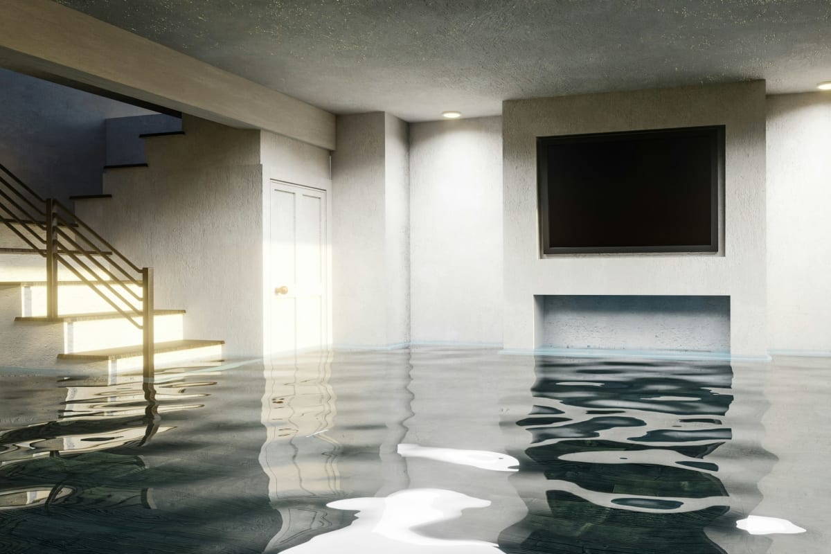Flooded finished basement
