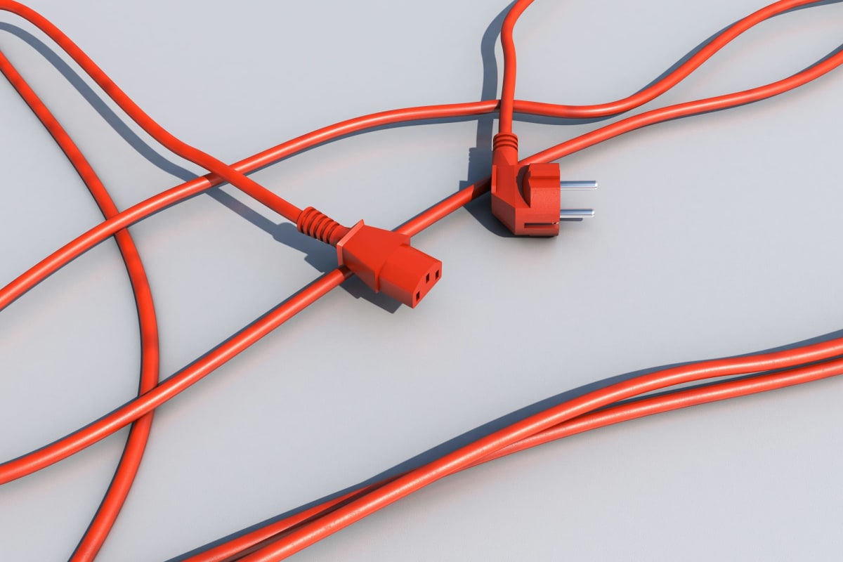 Extension cords and a plug
