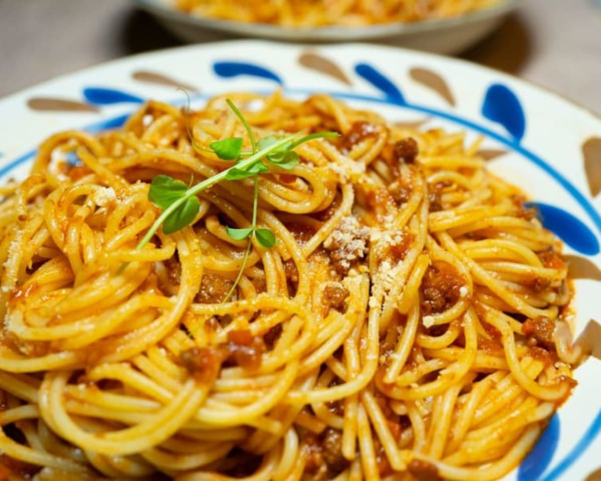 Quorn Spaghetti with Bell Pepper & Spinach