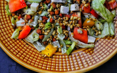 GLP-1 Friendly High-Protein Lentil and Roasted Vegetable Salad with Feta