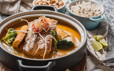 Turmeric and Ginger Salmon Curry with Brown Rice