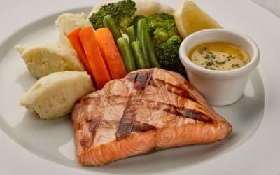 Grilled Salmon with Mediterranean Vegetables