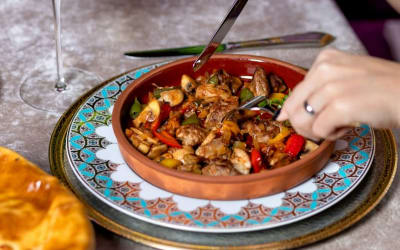 Khoresh: Persian Chicken Stew with Rice & Fresh Salad