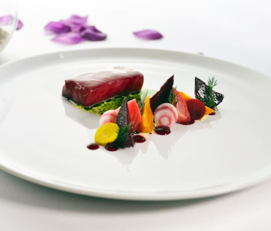 Baked Mackerel with Roasted Beetroot and Horseradish