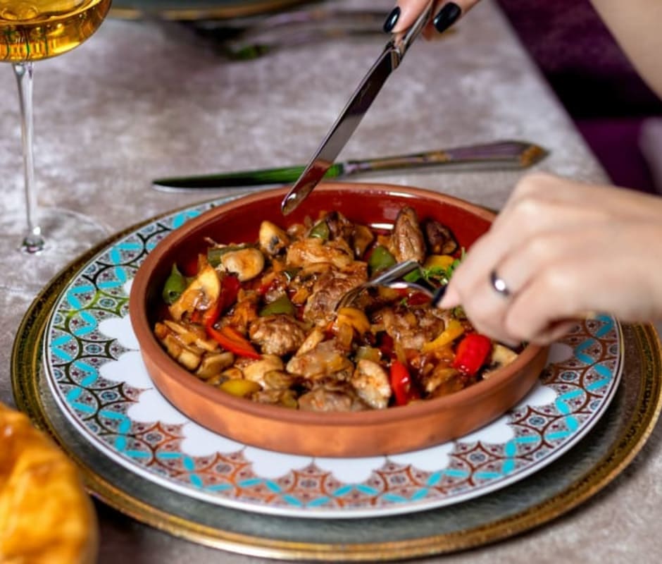 Khoresh: Persian Chicken Stew with Rice & Fresh Salad