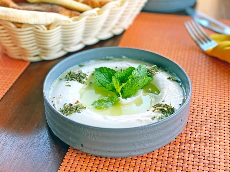 Cucumber, Mint & Yoghurt Dip with Wholemeal Pitta