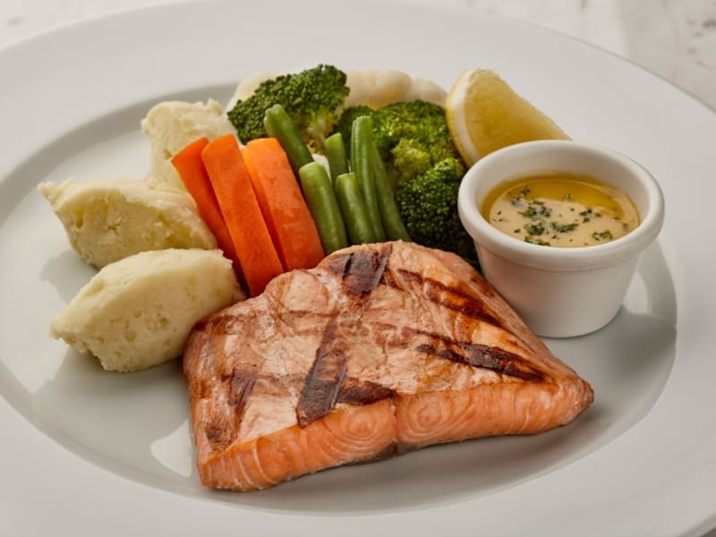 Grilled Salmon with Mediterranean Vegetables