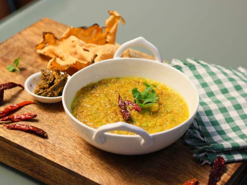Warming Spiced Red Lentil Dal with Fresh Coriander
