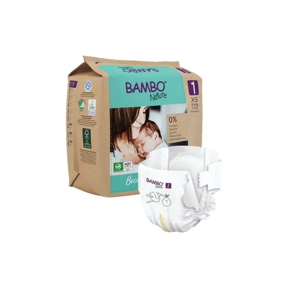 Bambo Nature Couches 1XS, 2-4 kg / 22 unités