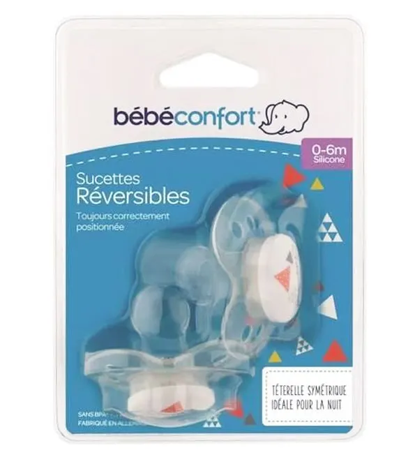 Bébé Confort Sucettes silicone réversibles (x2) gris (0-6 mois+)
