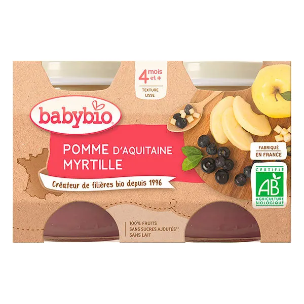 Babybio Petit pot Pomme Baies 2 x 130 g