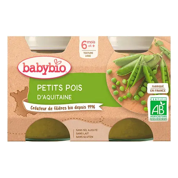 Babybio Petit pot Petits Pois 2 x 130 g